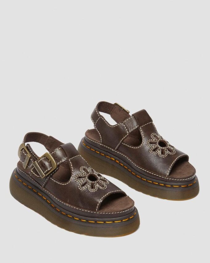 Dunnet Flower Full Grain Leather Sandals