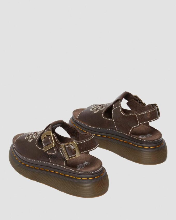 Dunnet Flower Full Grain Leather Sandals