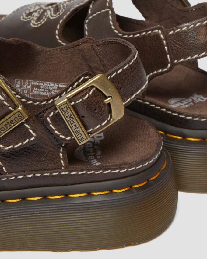 Dunnet Flower Full Grain Leather Sandals