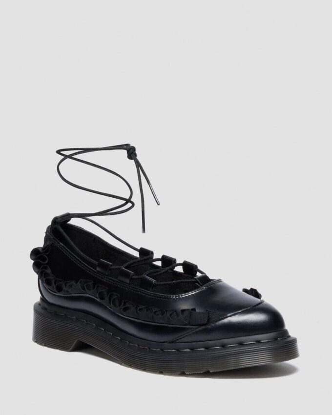 ELPHIE II FRILL Leather Ballet Flats