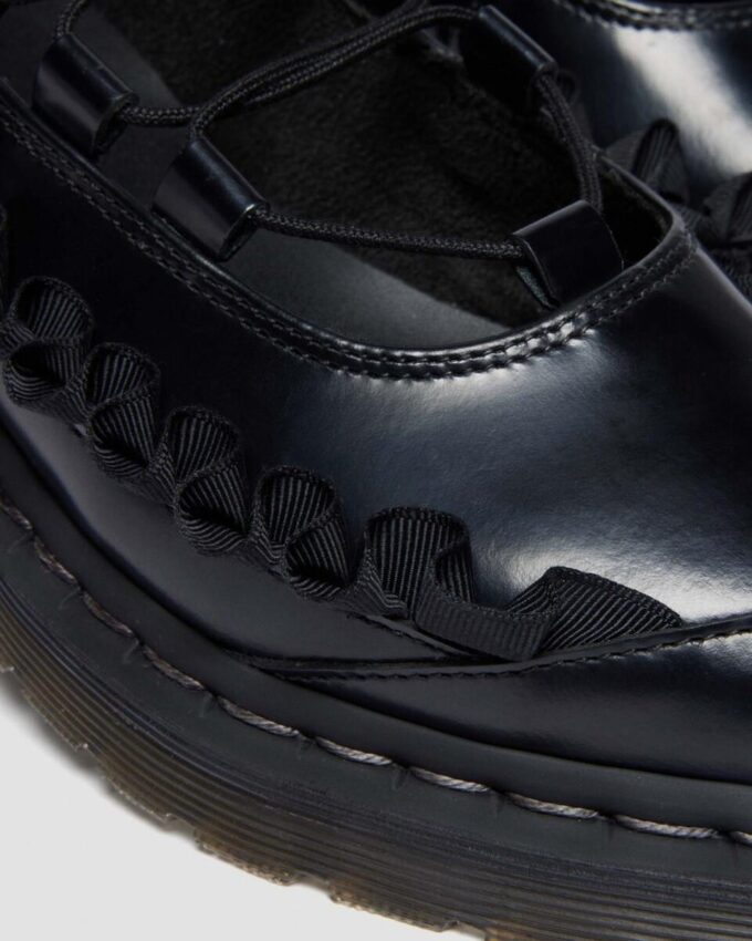 ELPHIE II FRILL Leather Ballet Flats