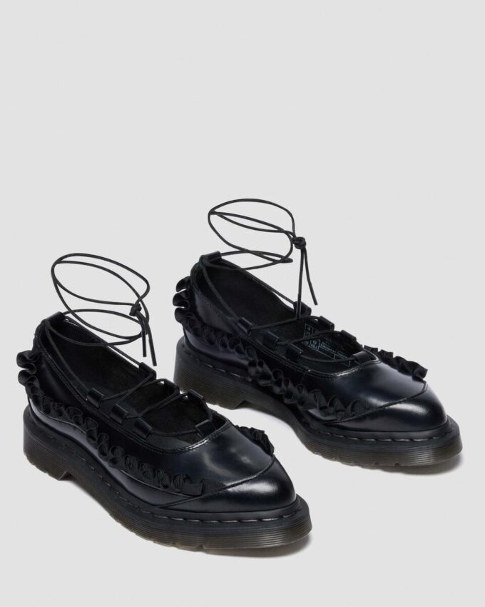 ELPHIE II FRILL Leather Ballet Flats