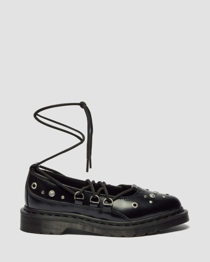ELPHIE II Studded Buttero Leather Ballet Flats