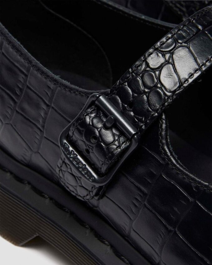ELPHIE MJ Croc Emboss Leather Shoes