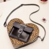 Heart Bag Leopard Kiev Leather Backpack