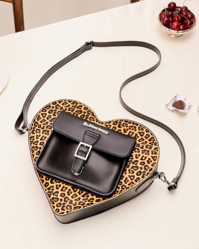 Heart Bag Leopard Kiev Leather Backpack