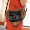 Heart Bag Leopard Kiev Leather Backpack