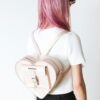 Heart Bag Metallic Shift Leather Backpack