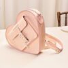 Heart Bag Metallic Shift Leather Backpack