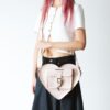 Heart Bag Metallic Shift Leather Backpack
