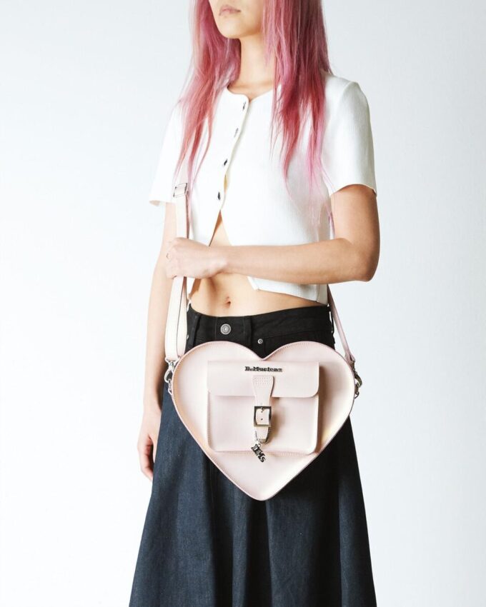 Heart Bag Metallic Shift Leather Backpack