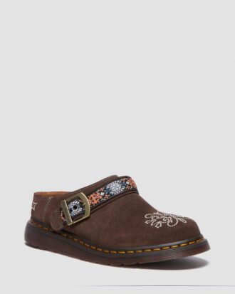 Isham Suede and Jacquard Mules