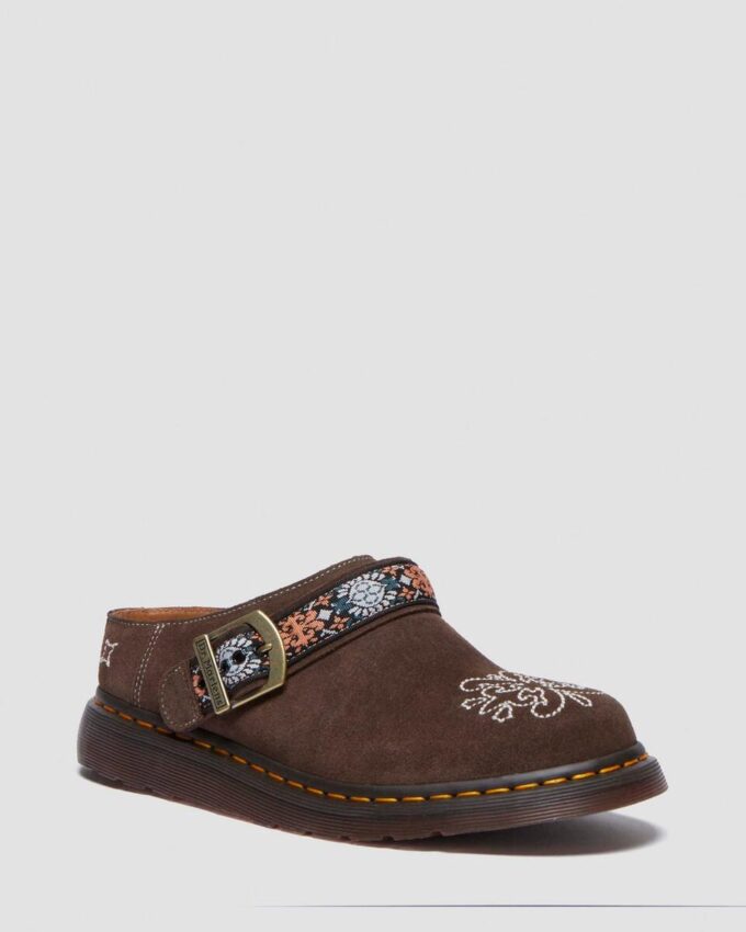 Isham Suede and Jacquard Mules