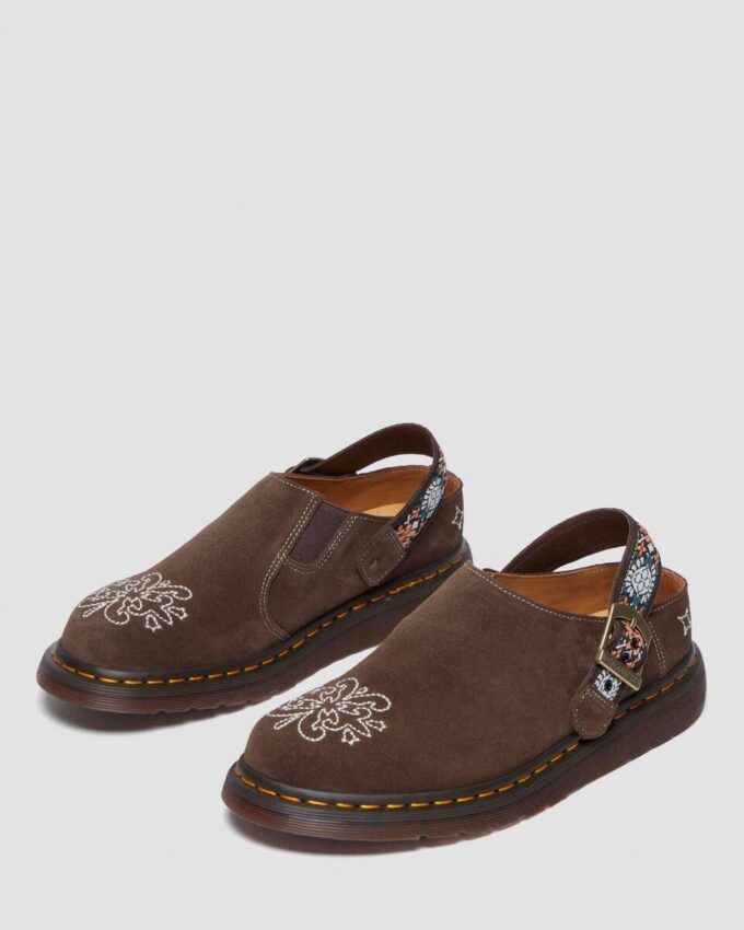 Isham Suede and Jacquard Mules