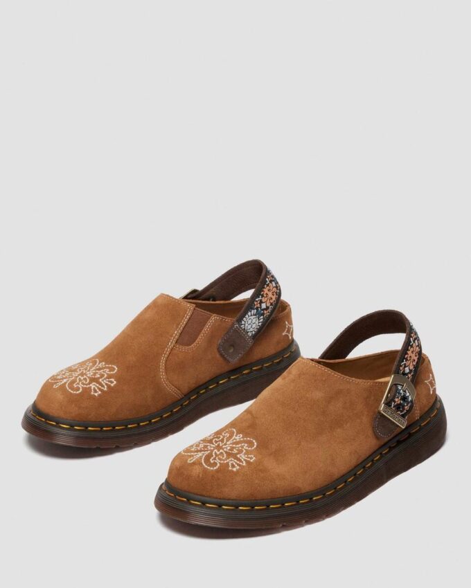 Isham Suede and Jacquard Mules