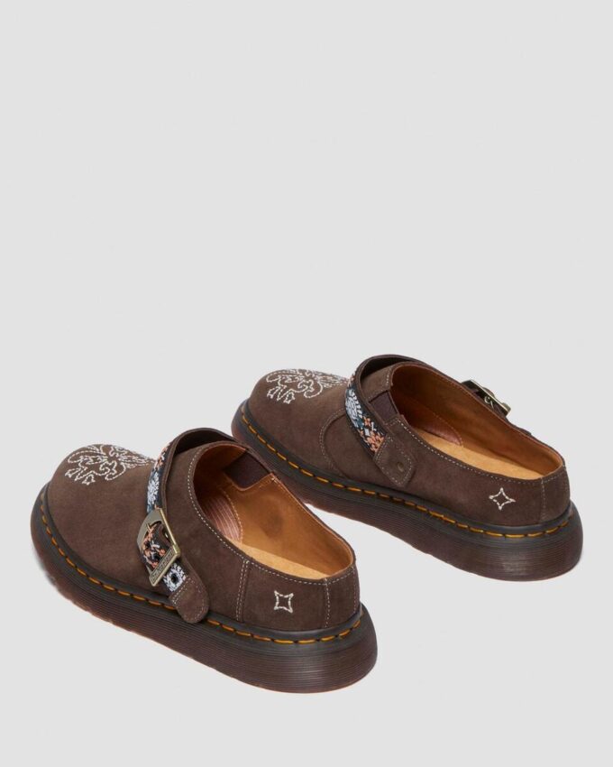 Isham Suede and Jacquard Mules