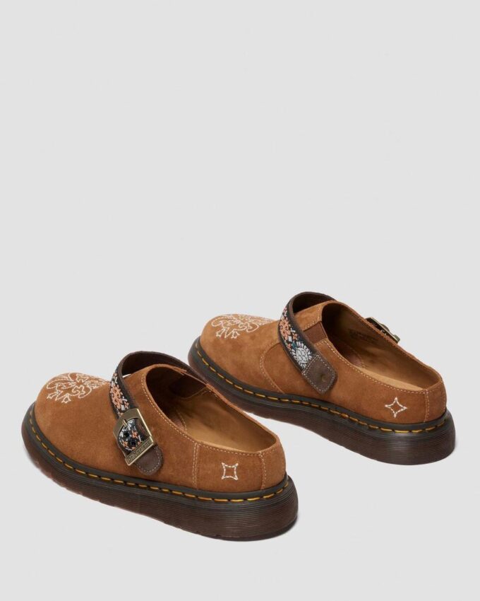 Isham Suede and Jacquard Mules