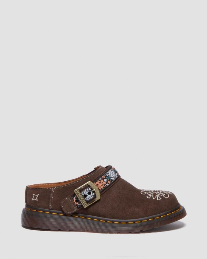 Isham Suede and Jacquard Mules