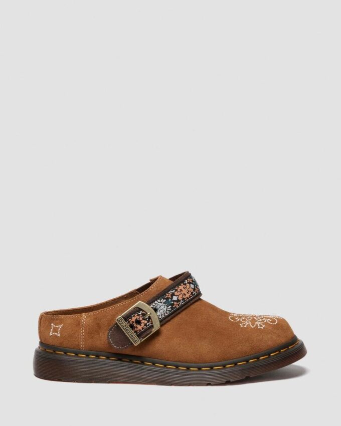 Isham Suede and Jacquard Mules