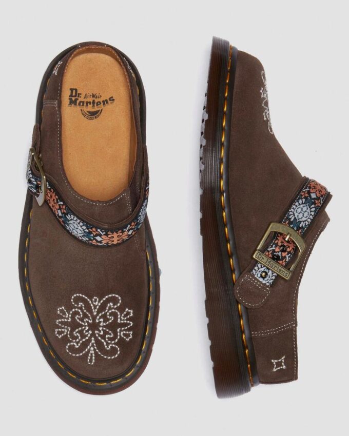 Isham Suede and Jacquard Mules
