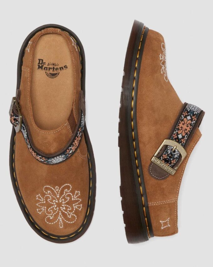 Isham Suede and Jacquard Mules