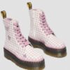 JADON HEART Gingham Leather Platform Boots