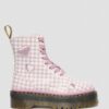 JADON HEART Gingham Leather Platform Boots