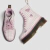 JADON HEART Gingham Leather Platform Boots