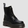 Jadon White Stitch Smooth Leather Platform Boots