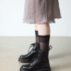Jadon White Stitch Smooth Leather Platform Boots
