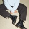 Jadon White Stitch Smooth Leather Platform Boots
