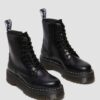 Jadon White Stitch Smooth Leather Platform Boots