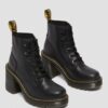 Jesy Sendal Leather Lace Up Flared Heel Boots