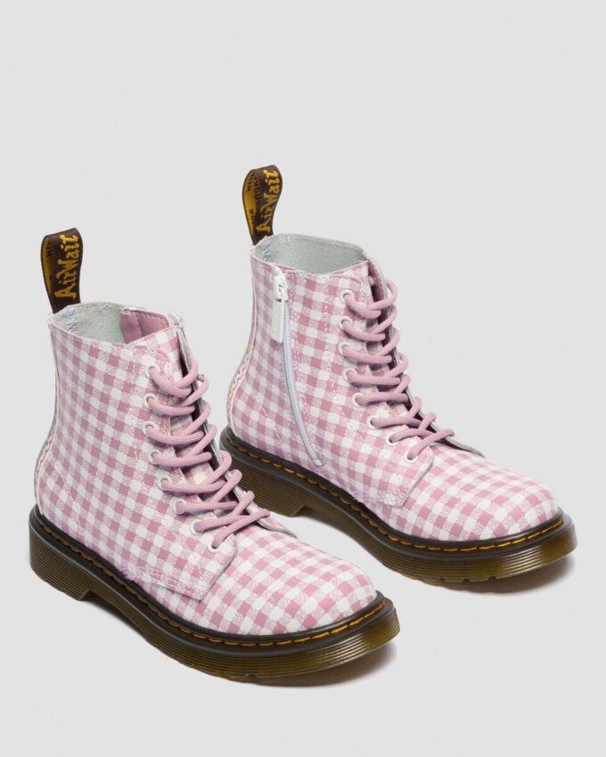 JUNIOR 1460 Gingham Leather Boots