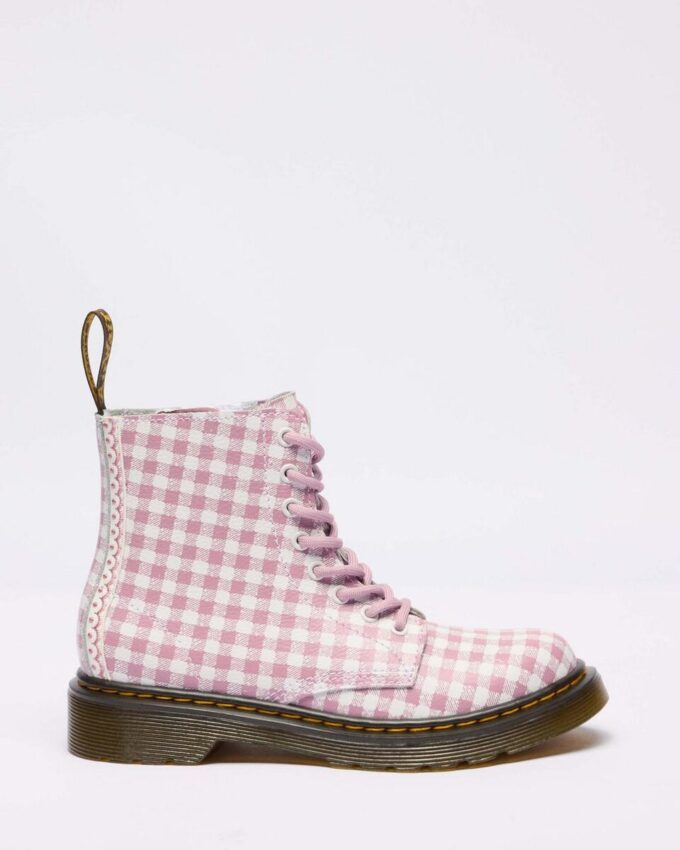 JUNIOR 1460 Gingham Leather Boots