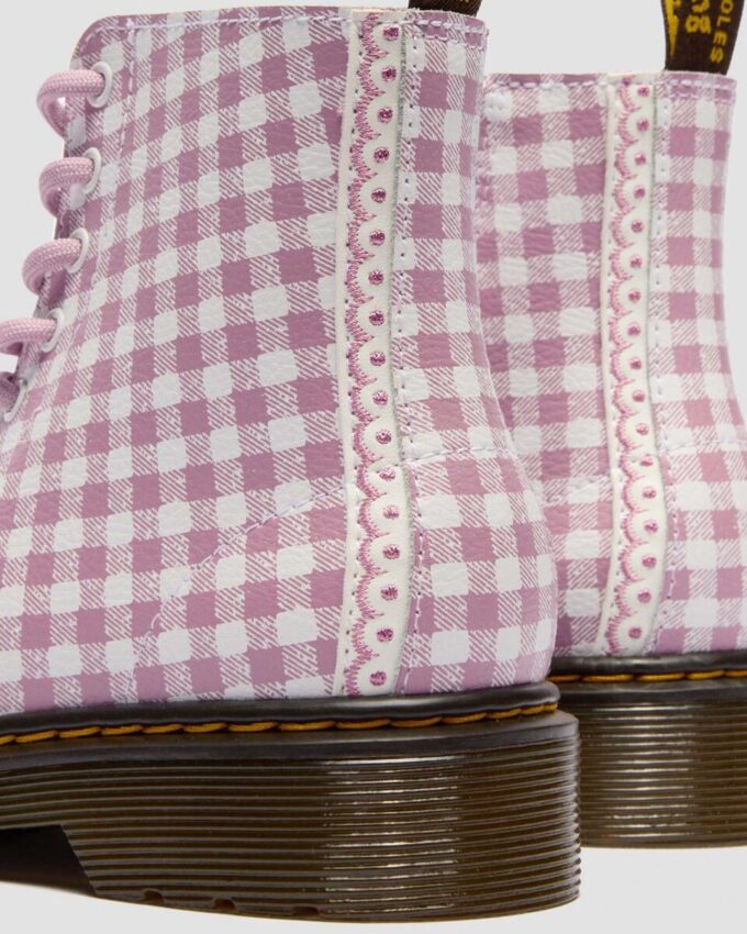 JUNIOR 1460 Gingham Leather Boots