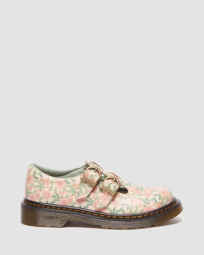 Junior 8053 Floral Leather Mary Jane Shoes