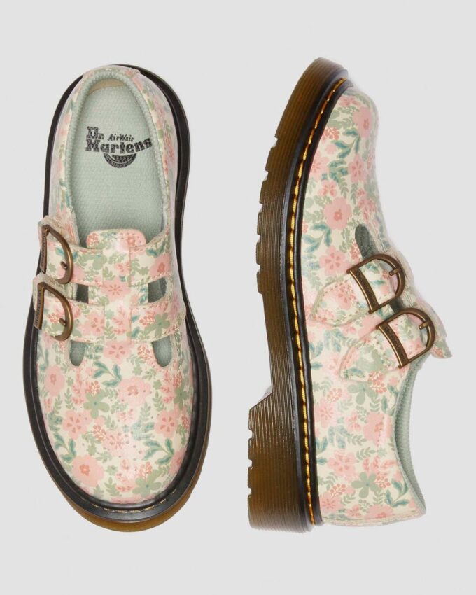 Junior 8053 Floral Leather Mary Jane Shoes