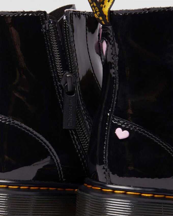 Junior Heart Nappa Patent Leather Pull-on Boots