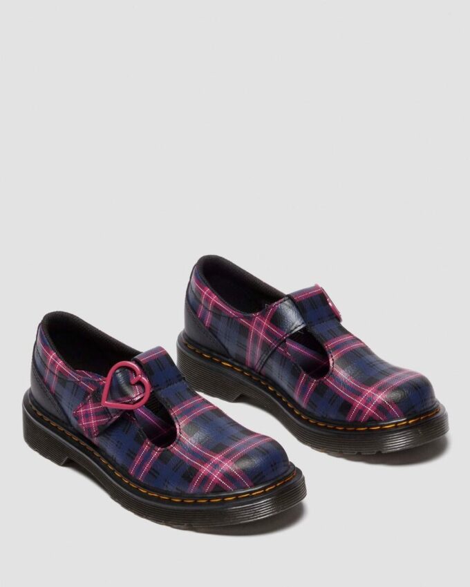 JUNIOR POLLEY II Pink Tartan Mary Jane Shoes
