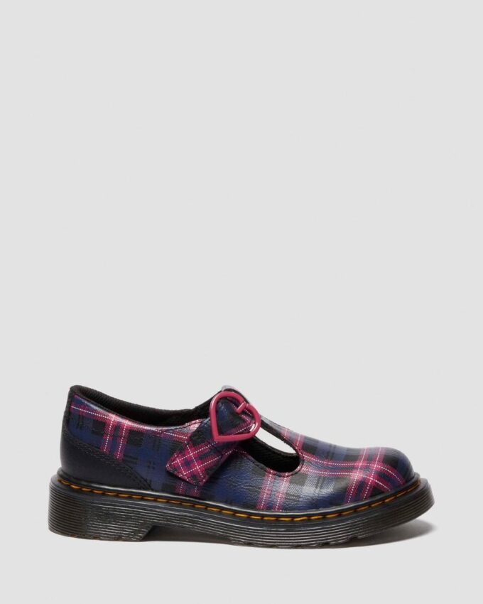 JUNIOR POLLEY II Pink Tartan Mary Jane Shoes