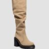 KASEY Suede Knee High Heeled Boots