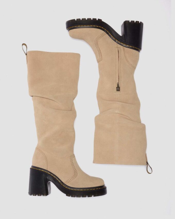 KASEY Suede Knee High Heeled Boots