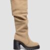 KASEY Suede Knee High Heeled Boots