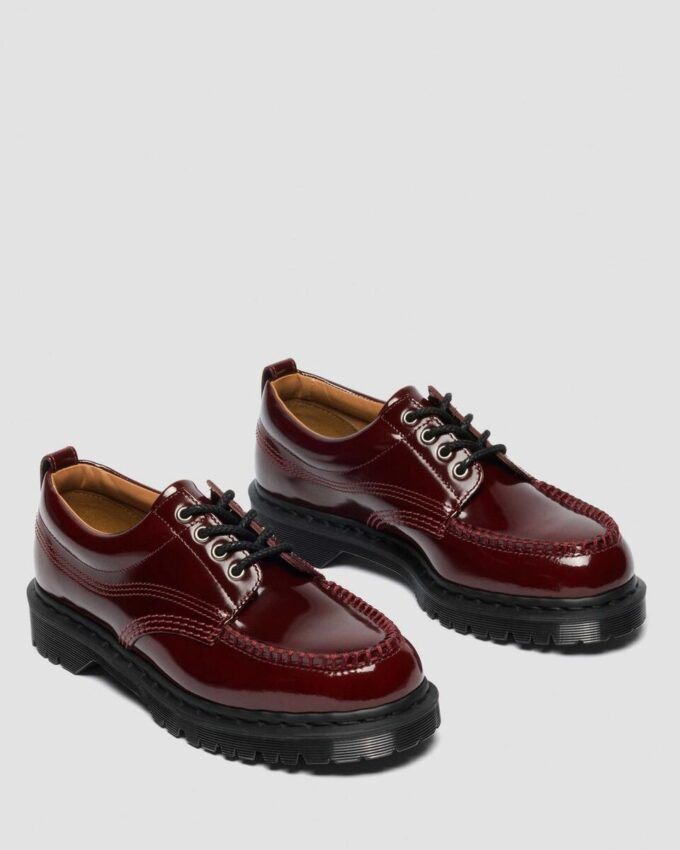 Lowell Lacquered Leather Moc Toe Shoes