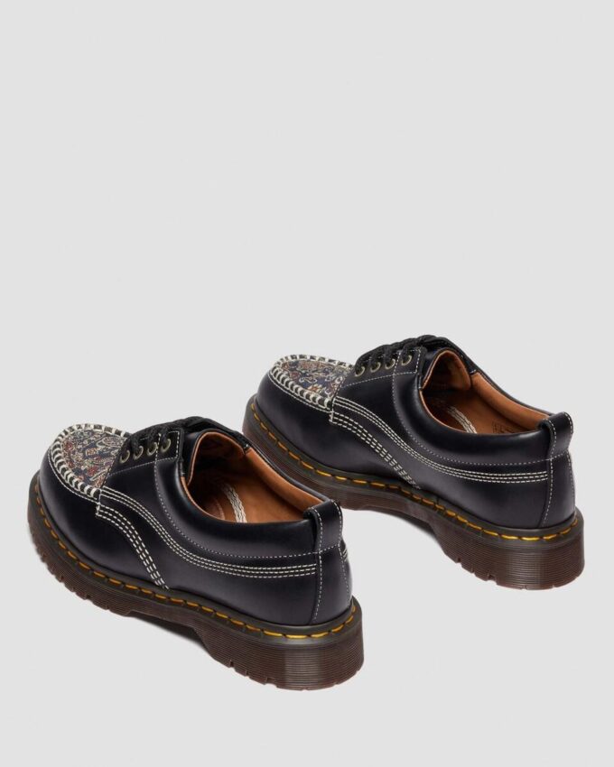 Lowell Leather & Jacquard Lace Up Moc Toe Shoes