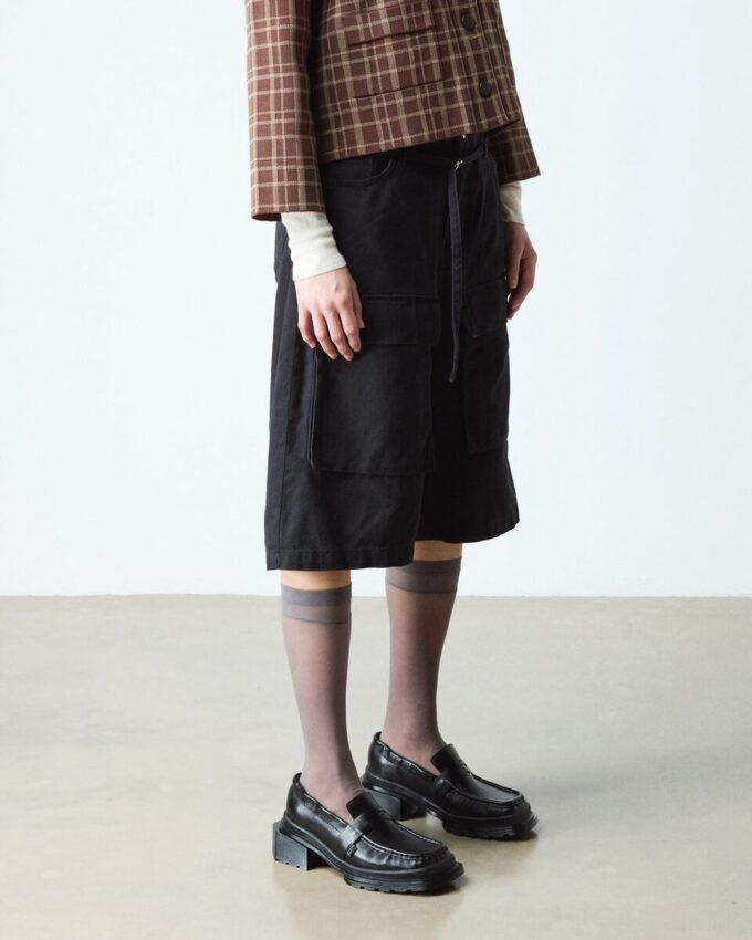 MAYBOLE LOAFER Square Toe Ruched Leather Loafers