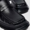 MAYBOLE LOAFER Square Toe Ruched Leather Loafers