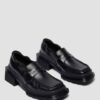 MAYBOLE LOAFER Square Toe Ruched Leather Loafers