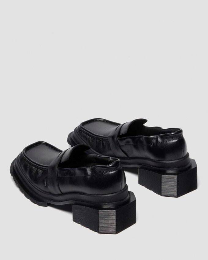 MAYBOLE LOAFER Square Toe Ruched Leather Loafers